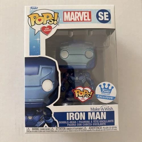 Funko Pop! Iron Man SE Shop Exclusive Pops with Purpose Marvel Comics Blue Vinyl