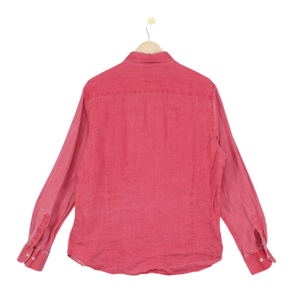 Camisa de lino Massimo Dutti para hombre talla XL roja calce regular ligera Foto 2 de 4