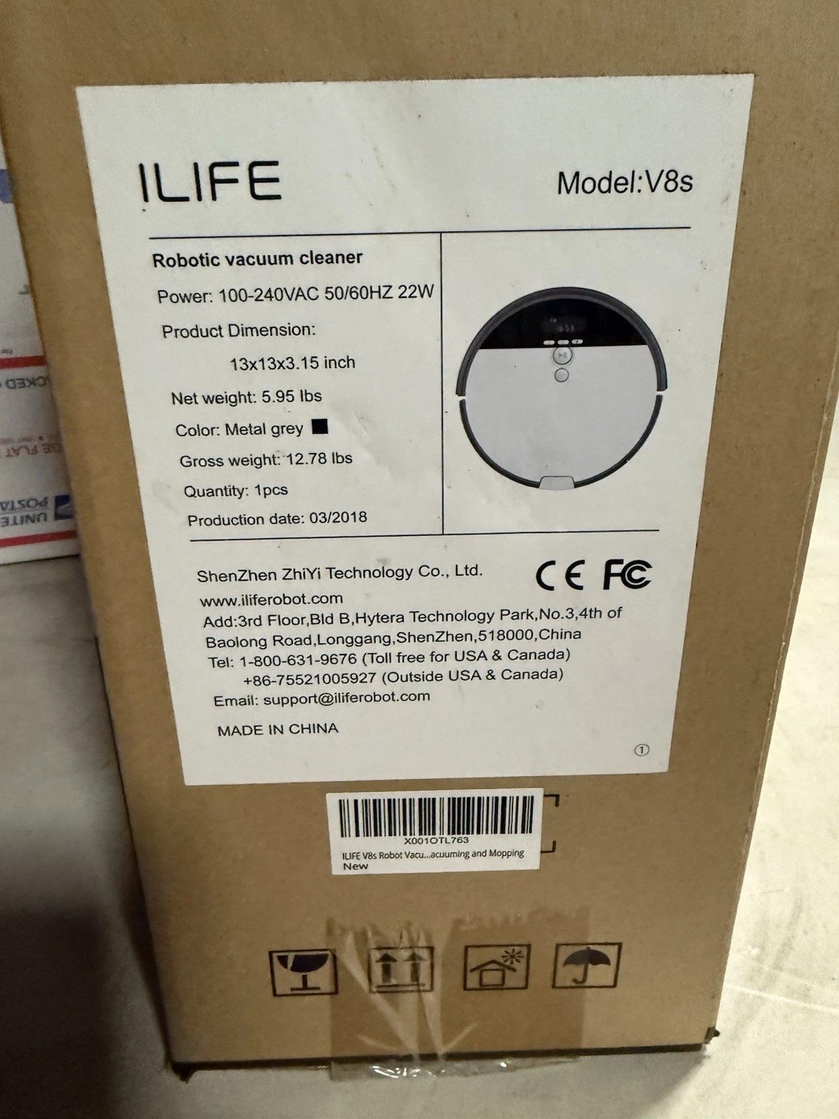 ILIFE V8s Robot Vacuum Cleaner/mopping New In Box
Opens in a new window or tab