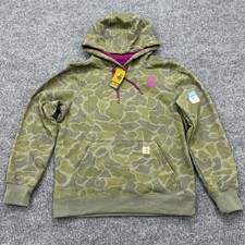 Carhartt Womens Relaxed Fit Midweight Camo Hoodie Sweatshirt Size M...