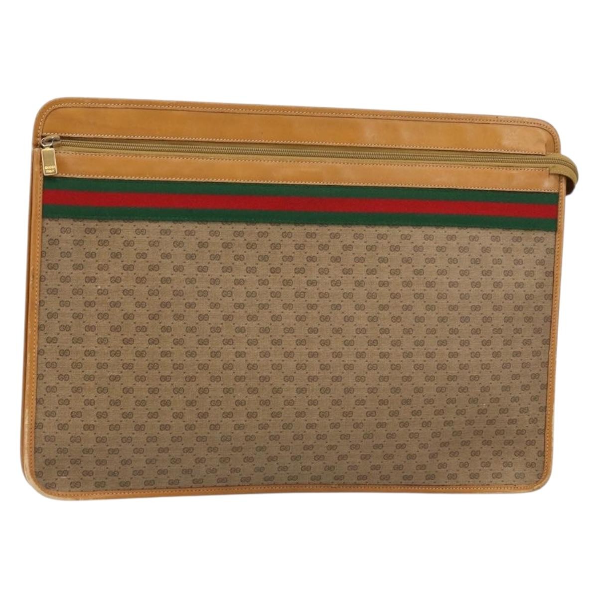 GUCCI Micro GG Supreme Web Sherry Line Bag PVC Beige 017 115 4126