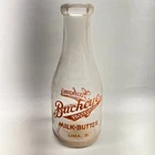 Vintage Buckeye Pasteurized Dairy 1 Quart Glass Milk Bottle Milk-Butter
