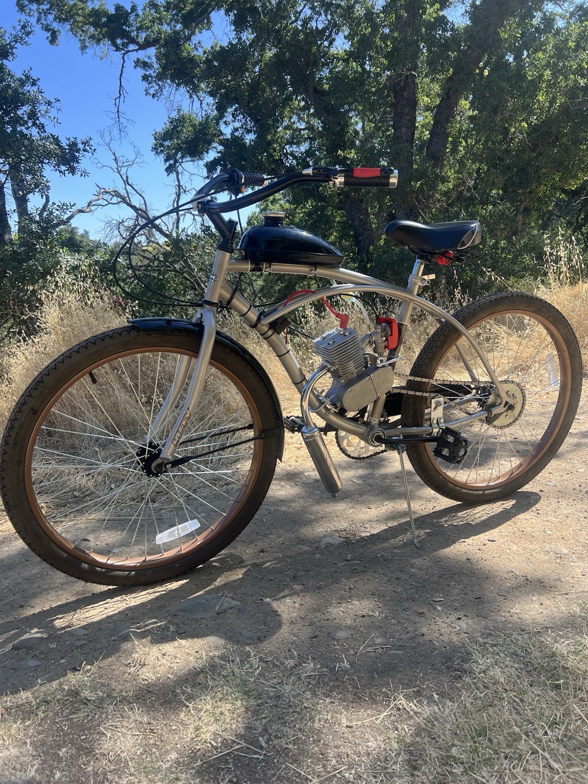 100cc Motorized Bike Black Beach Cruiser
