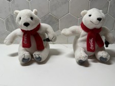 McDonalds Coca-Cola Polar Bear - Circa 2002 - Stuffed Animal set of two