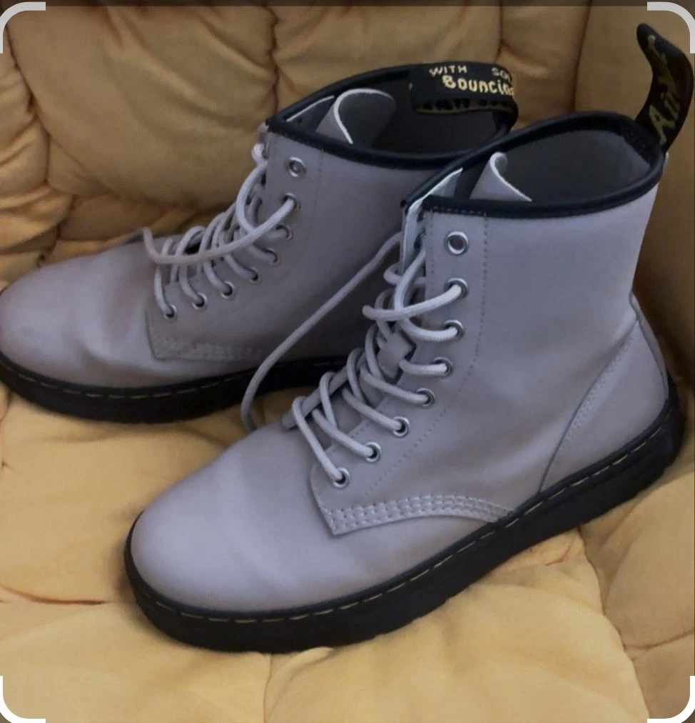Dr. Martens Leather Upper Gray Boots for Men for Sale | Shop  display picture 3