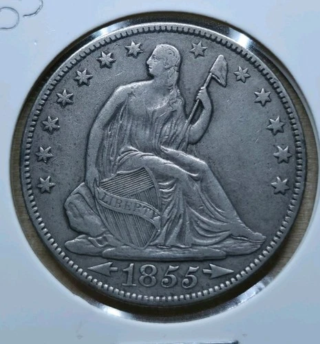 Strong Strike 1855 O Seated Liberty Half Dollar About Uncirculated