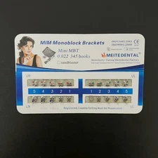 10X Dental Orthodontic Brackets MIM Monoblock Braces Mini MBT 0.022 Hooks 3-4-5