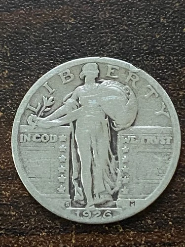 1926 s standing liberty silver quarter  coin a very fine coin .plus a surprise