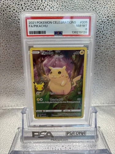 PSA 8 Pokemon English TCG Pikachu 005/025 Celebrations Full Art