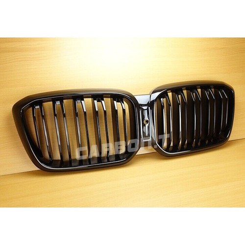 Fit BMW 2022 X3 G01 X4 G02 LCI Front Kidney Grille M Gloss Black W/Camera Hole - Picture 2 of 5