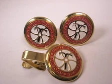 BRT Brotherhood of Railroad Trainmen Union Vintage Cuff Links & Tie Bar Clip