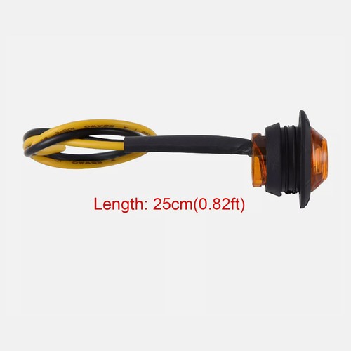 3/4" 12V Marker Lights LED Truck Trailer Round Side Bullet Light Amber Red Lamps - Picture 14 of 17