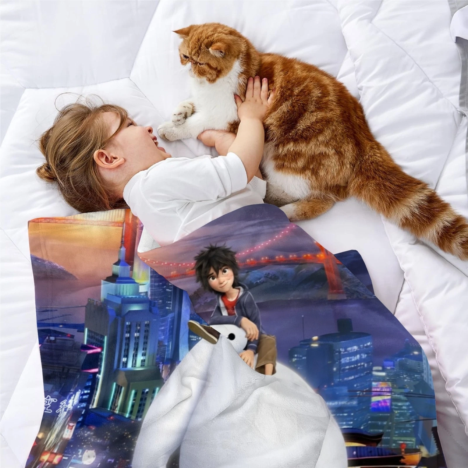 Big Hero 6 Fleece Blanket, Soft Bed & Sofa Throw, Kids Birthday Gift