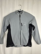 Vintage LL Bean Mens Large Fleece Zip Up Jacket Light Blue Made In USA
