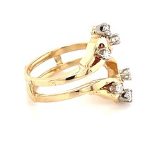 14k Yellow Gold Diamond Ring Guard enhancer