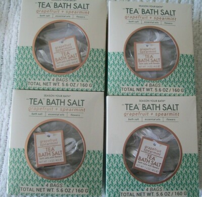 Lulu Bath & Beauty Grapefruit Spearmint Season Your Bath Salt Tea Flowers Lot