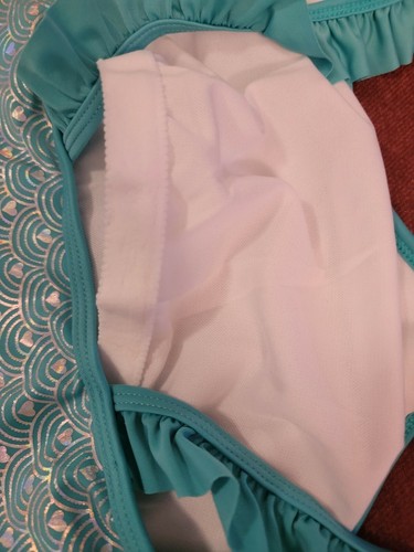 Cat & Jack Girls Blue & Silver with Hearts Bathing Suit New Select Your Size - Picture 6 of 8