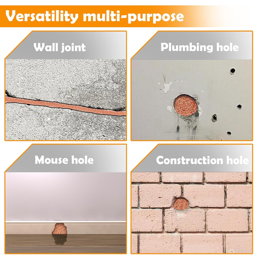 Copper Mesh Rodent Control, 5 Inch X 9.8Ft Rustproof Copper Mesh Roll, DIY Hole - Picture 3 of 12