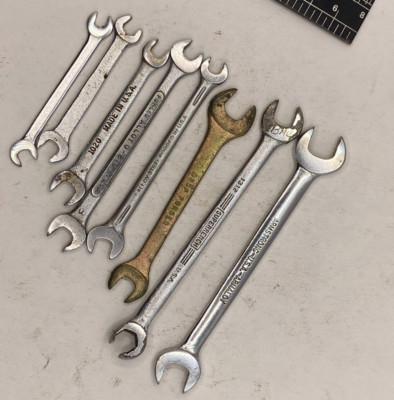 Vintage Two-Sided Various Brand/Sizes  Wrench Set - LOT OF 8 