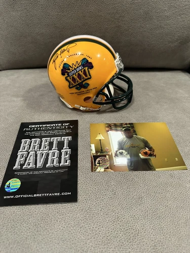 BRETT FAVRE Signed SUPER BOWL XXXI Mini Helmet BFA COA HOF Packers RARE GOAT