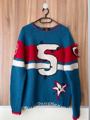 Gaudi Fourstars mens Shetland-wool colorfull old vintage style knitted sweather