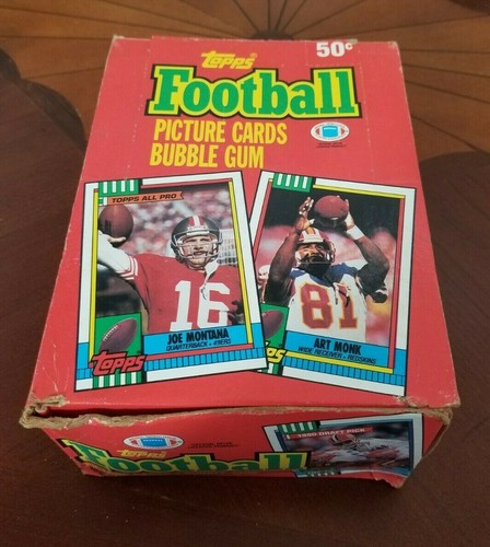 1990 Topps Football 36-Pack Wax Box w/POSTER, Junior Seau, Deion Sanders RC's