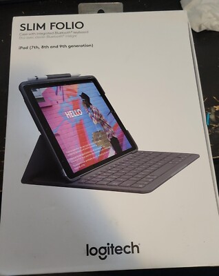 Logitech Slim Folio Keyboard Case iPad Generations 7, 8, 9 NEW: SEE DESCRIPTION