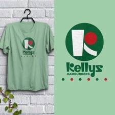 Kelly's Hamburgers T-Shirt, Adult Unisex Mint Green Tshirt, 100% Cotton, S-XXL