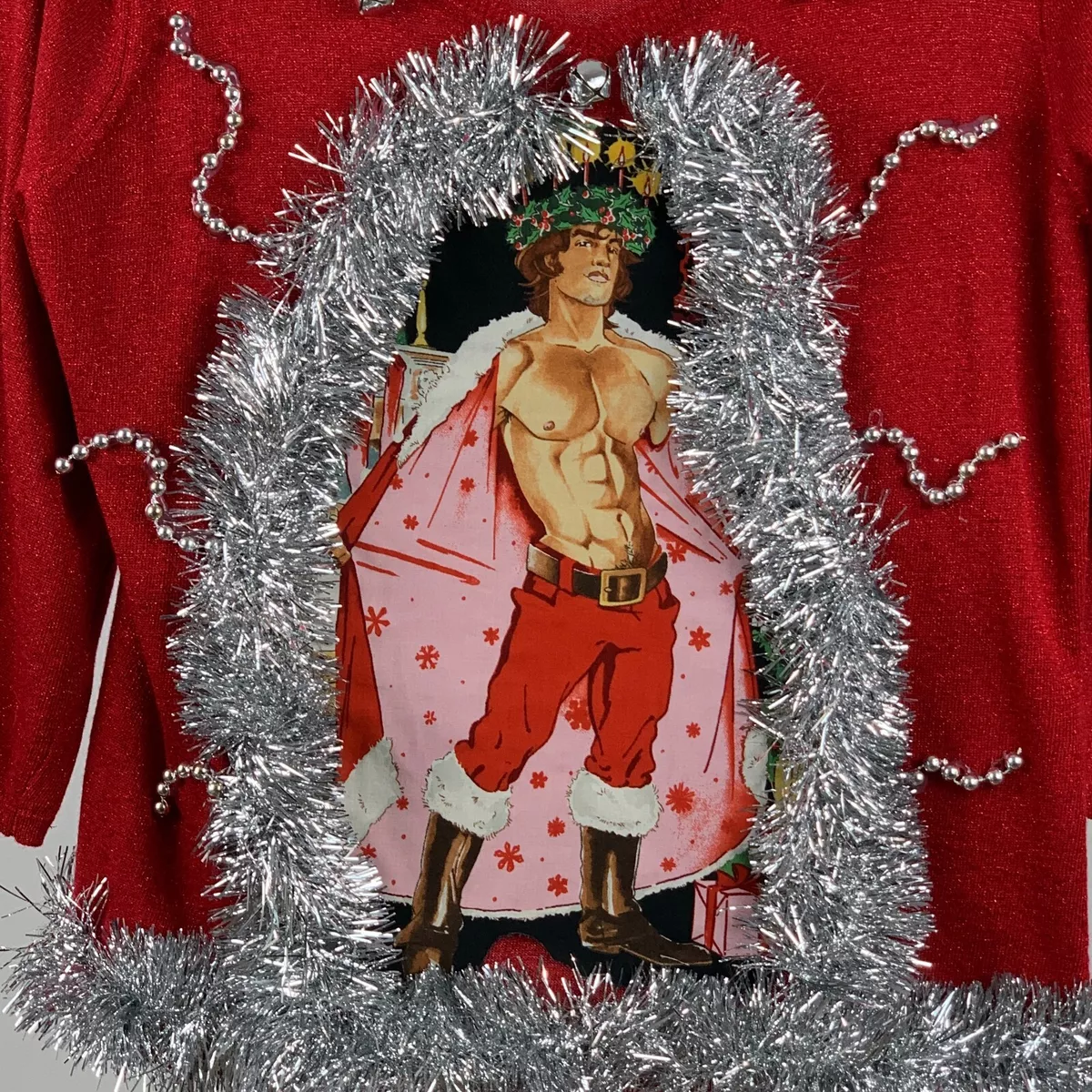 Shirtless man ugly christmas cheap sweater