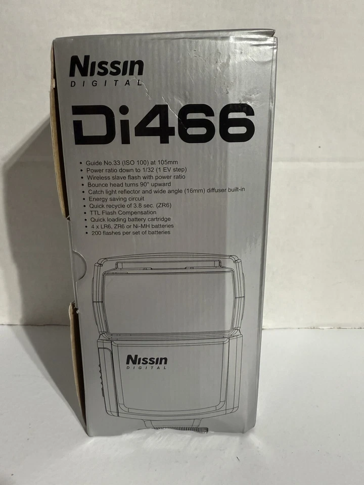Nissin Speedlite Di466 for Canon Flash Complete In Box - Image 3 of 4