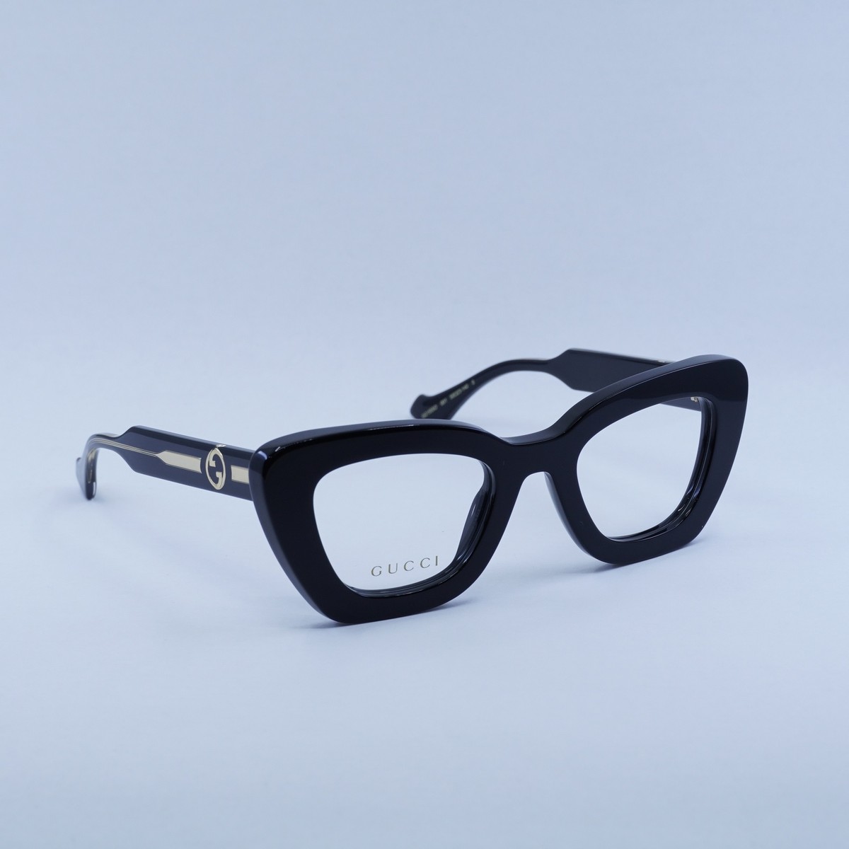 GUIZIO クルーネック ブラック NEW GUCCI GG1555O 001 Shiny Black 50mm Eyeglasses | eBay