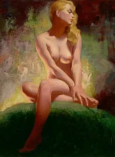 Pin-Up Art  Sexy Vintage Type Girl  Excellent Condition  APROX 6" by 4"