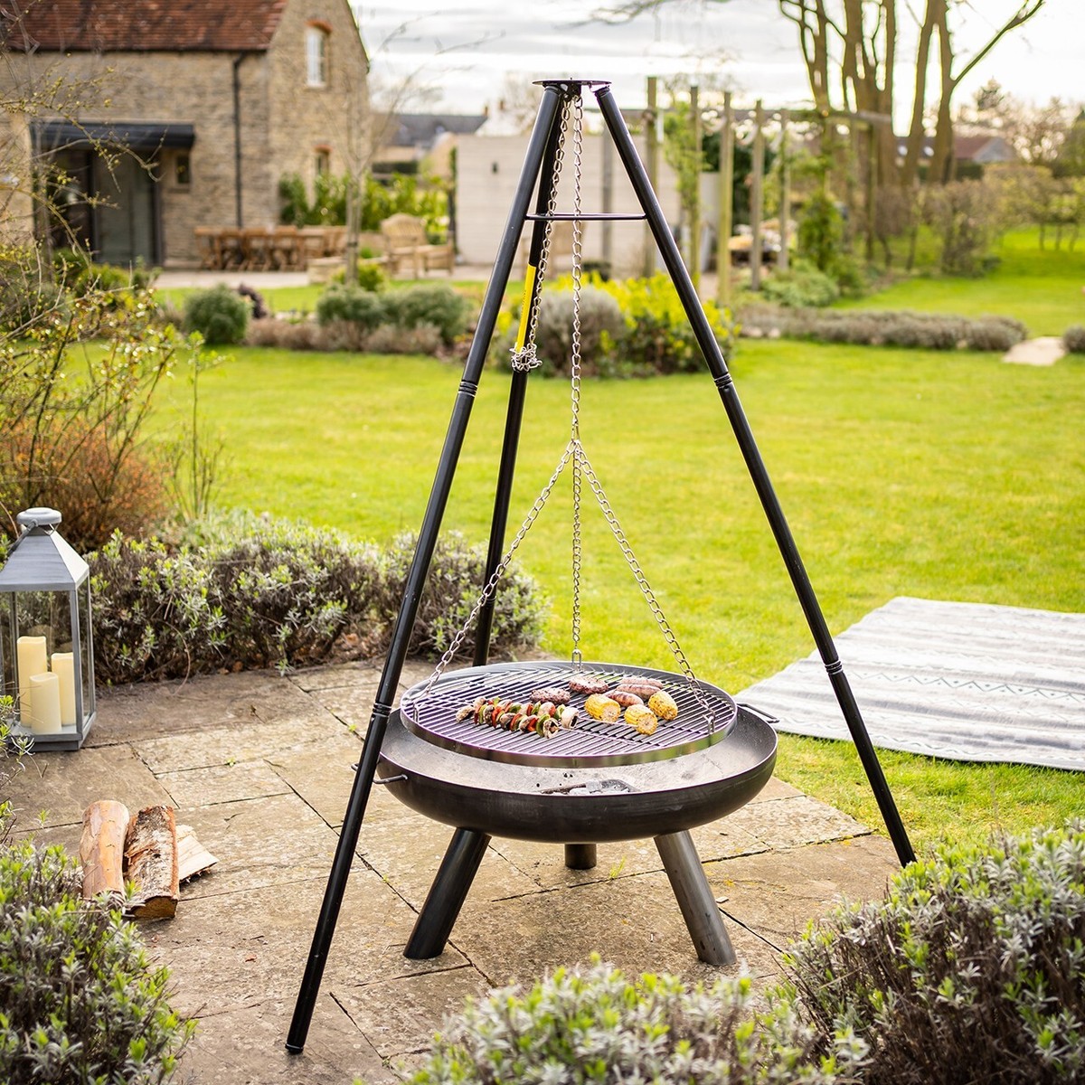 Bbq Grill Tripod Cauldron Fire Pit Grill Outdoor Fire Pit Tripod