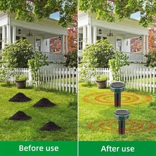 Solar Ultrasonic Rodent Repeller 8 Pack Yard Garden Mole Mouse Sonic Stakes