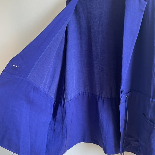 💜 Acne Studios royal purple linen blend jacket blazer w drawcord size 38 US M 6 - Picture 12 of 13