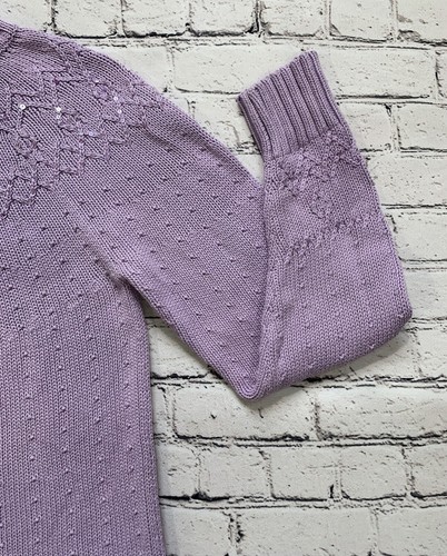 Quacker Factory Women’s Size M Lavander Sequin Farisile Chunky Knit Sweater - Picture 6 of 24