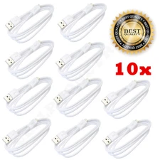 10x Micro USB Charger Data Sync Cable Braided Cord For Samsung Android LG WHITE