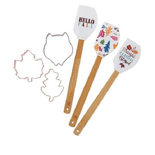 Spatula & Cookie Cutter Set - 3 Spatulas & 3 Leaf Shape Cookie Cutters Set - Picture 2 of 2