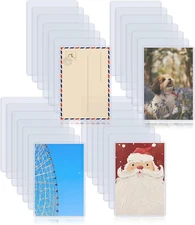 40 Pack 5" X 7" Rigid Print Protectors, Clear Waterproof Hard Plastic Page Sheet