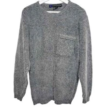 IB Diffusion Silk Blend Long Sleeve Pearl Embellished Sweater Size Medium