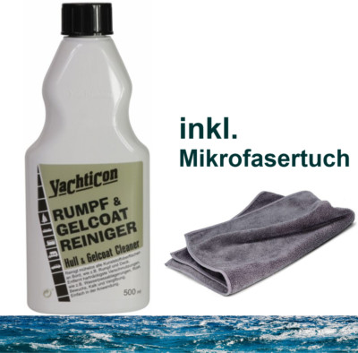 Yachticon Rumpfreiniger Gelcoatreiniger 500 ml, Gilb, Rost, Kalk, Bewuchs