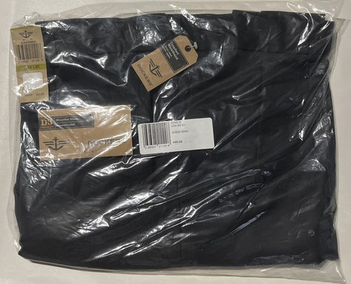 Dockers D3 Pants Mens 44x30 Black Microfiber Khaki Classic Pleated Cuffed NWT