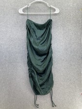 Urban Outfitters Women's Strapless Dress Ruched sides Emerald Green Size Small