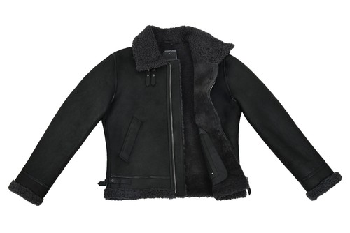 Men's B3 Air force Real Shearling Sheepskin Leather Jacket Aviator Pilot Reagan - Picture 3 of 10