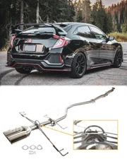 NO MUFFLER Cat-Back Exhaust 3" Fits 17-Up Honda Civic FK7 Hatchback Sport New