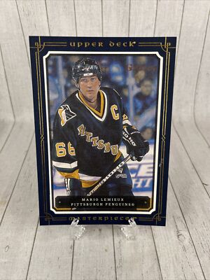 2008 Upper Deck Masterpieces XL-ML Mario Lemieux Blue Border Oversized Card 