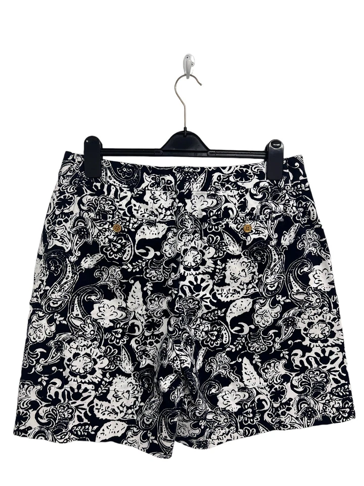 Lauren Ralph Lauren 女式海军蓝和白色佩斯利短裤 14 码 — 第 4/4 张图片