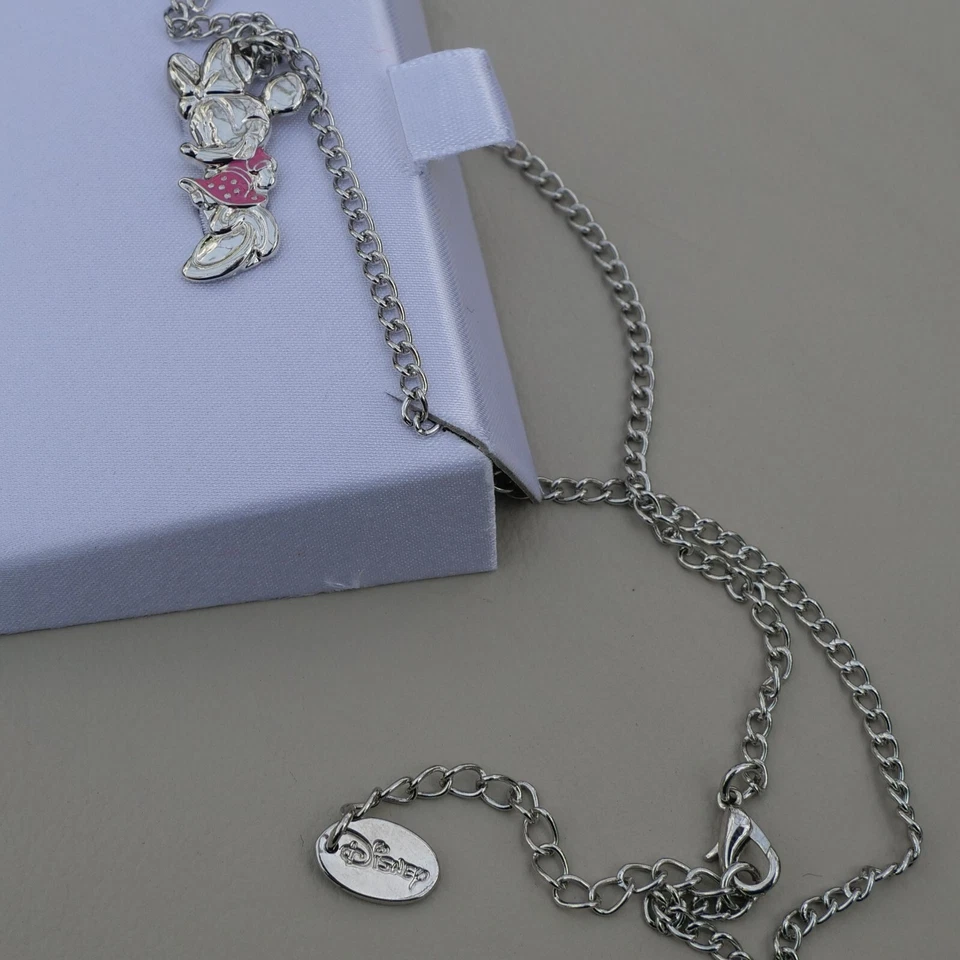 Nuevo collar colgante de plata y esmalte Disney © Minnie Mouse genuino en caja Foto 2 de 4
