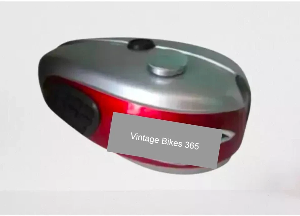 APTO PARA Tanque de gasolina Triumph Trophy TR25W plateado y rojo 250CC 1969-71 con tapa Foto 2 de 4