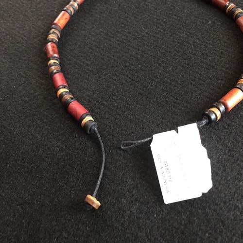 Collier surfeur perles en bois artisanal 18,5 pouces tricolore neuf avec étiquettes - Photo 10/11